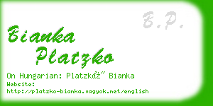 bianka platzko business card